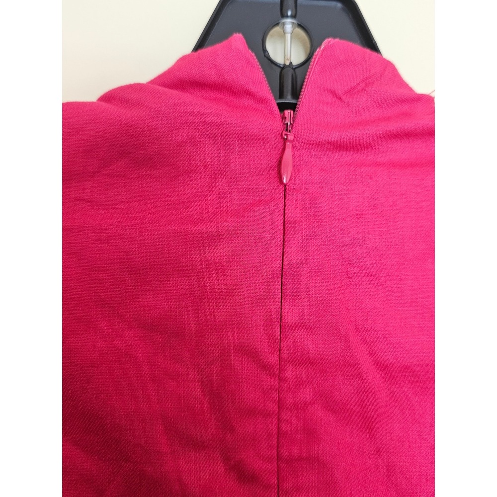 Banana Republic Pink Linen Blend Cutout Midi Dress Womens Petite 8 Pockets - Picture 7 of 7